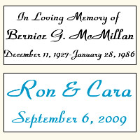 We personalize at no additional cost.  Sample butterfly release envelope text.