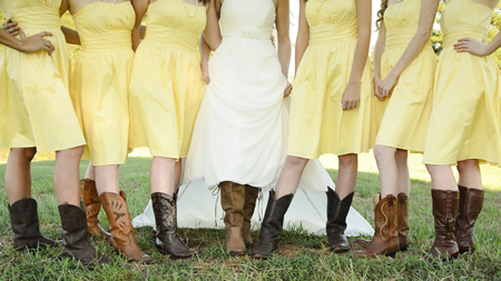 Cowboy boots and butterflies at houston Texas wedding